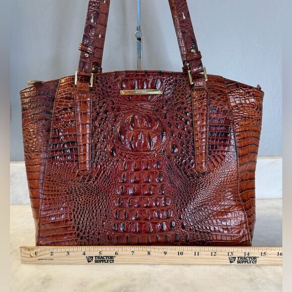 BRAHMIN PARIS PECAN MELBOURNE CROC EMBOSSED LEATHER - Picture 4 of 16